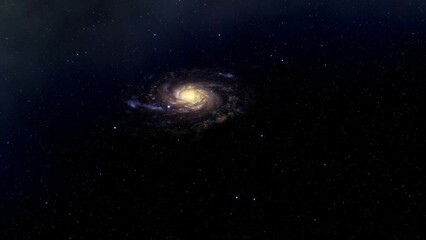 Wall Mural - Looped Flying Through The Stars And Blue Nebula In Space.
