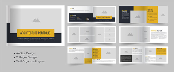 Wall Mural - architecture portfolio template design.