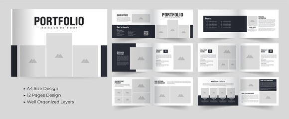 Wall Mural - architecture portfolio template design.
