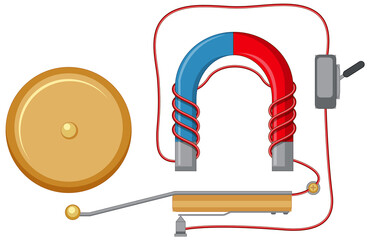 Wall Mural - electric bell experiment with magnet