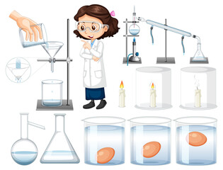 Wall Mural - Science Experiment with test eggs for freshness