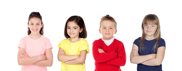 Canvas Print - Classmate team with four children