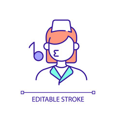 Sticker - Unqualified nurse RGB color icon. Stress free career. Unskilled caregiver. Irresponsible care assistant. Isolated vector illustration. Simple filled line drawing. Editable stroke. Arial font used