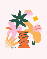 Fototapete - Collection of fashionable abstract graphic shapes on a light background. Minimalist forms in the style of modern art. Universal vector illustration for your design in a flat style..