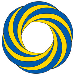 Poster - Yellow blue circular pattern flag Ukraine, symbol free country UA