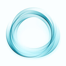 Abstract Swirl Circle. Blue, Round Transparent Wave Design Element. Frame Abstract Background.