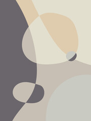 Leinwandbilder - Abstract shapes background. Circles and lines in pastel colors. Minimalist illustration in Scandinavian style.