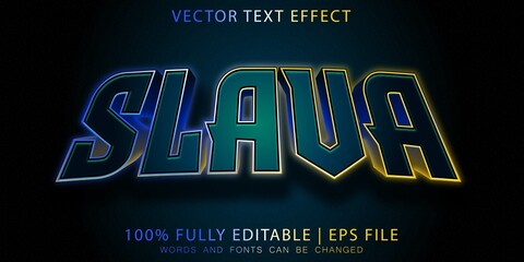 Canvas Print - 3d Modern shine Slava editable Text Effect