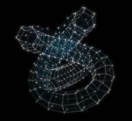 Poster - Abstract technology background from lines and dots