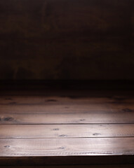 Canvas Print - Wooden table top background texture.  Wood tabletop front view