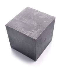 Sticker - Concrete cube or cement block isolated at white background. Construction brick isolate