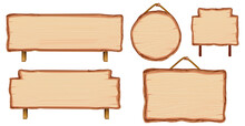Set Of Different Wooden Sign Boards