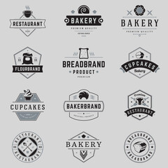 collection minimalist vintage cafe restaurant food menu line logo vector illustration. set retro emb