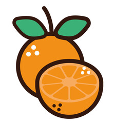 Poster - fresh oranges fruits doodle