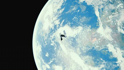 Wall Mural - Space Telescope orbiting Earth. 
