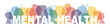 Mental Health banner. Different people stand side by side together. Flat vector illustration.