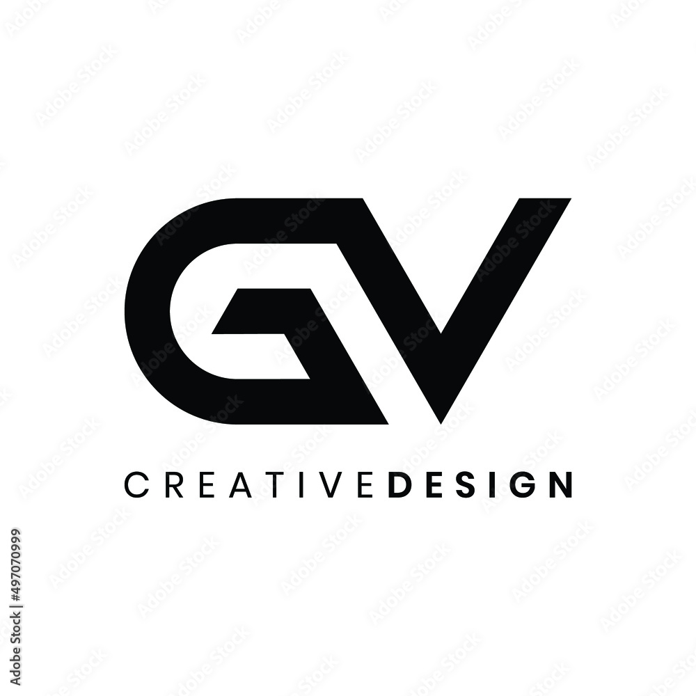 Geometric modern letter GV logo design vector Stock Vector | Adobe Stock