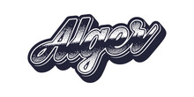 Alger City Name In Retro Three-dimensional Graphic Style