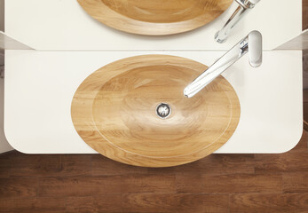 Sticker - wooden sink in the beathroom