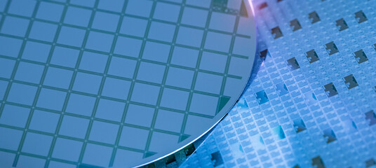 Sticker - colorful Semiconductor wafer disk made of silicon