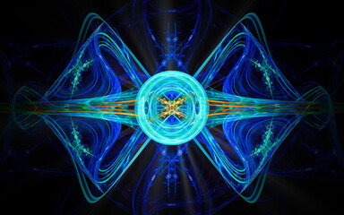 Aufkleber - digital illustration abstract image generated fractal background image wallpaper pattern of various geometric shapes and lines of various colors for computer graphics or web design