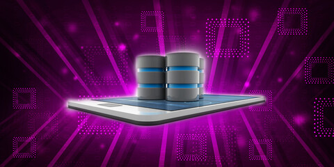 Poster - 3d rendering database storage data base on mobile