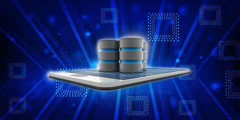 Poster - 3d rendering database storage data base on mobile