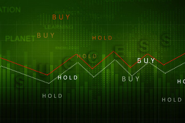 Poster - 2d rendering Stock market online business concept. business Graph 