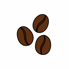 Wall Mural - coffee beans doodle icon, vector color line illustration