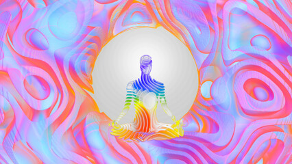 Wall Mural - 3d illustration abstraction of a meditation form of representation