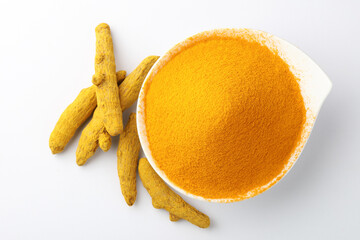 Wall Mural - Indian spices, Turmeric powder or haldi powder