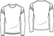 Men's Long Sleeve T-shirts , Technical Drawing Activewear Design