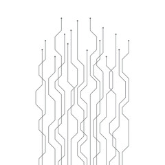 Wall Mural - digital technology electronics circuit board elements on white