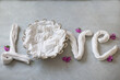 © Mila - pink word love for backdrop newborn and baby