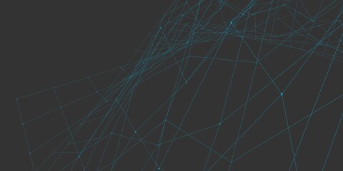 Poster - Dots and lines on a gray background. Website design. High tech.