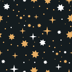 Wall Mural - Witchy Seamless Pattern, Celestial Pattern Design Vector, Bohemian celestial pattern vector image