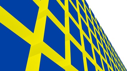Poster - Cubic abstract background in Ukrainian national colors.