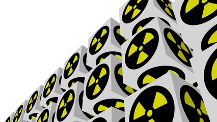 Pattern of nuclear danger signs. Screensaver or background.