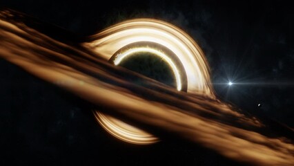 Wall Mural - black hole and stars and cloud fields in outer space