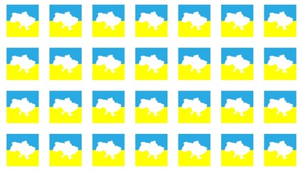 Poster - Pattern from the flag and map of Ukraine. Economy. Geopolitics. Military conflict.