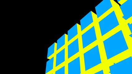 Poster - Background from cubes in national colors of Ukraine. Rendering.
