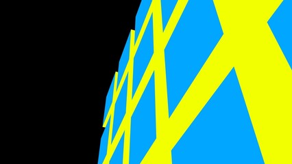 Poster - Background from cubes in national colors of Ukraine. Rendering.