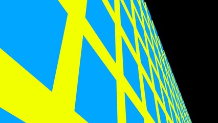 Poster - Background from cubes in national colors of Ukraine. Rendering.