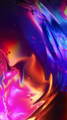 Wall Mural - colorful saturated abstract refeacting fluid texture loop