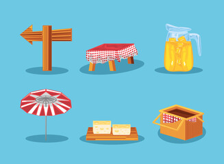 Poster - picnic equipment icon