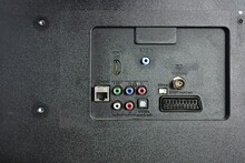 Rear TV Panel With Input And Output Connectors