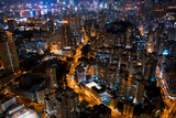 Fototapeta Miasto - Aerial view of City, Kowloon, Hong Kong, Asia