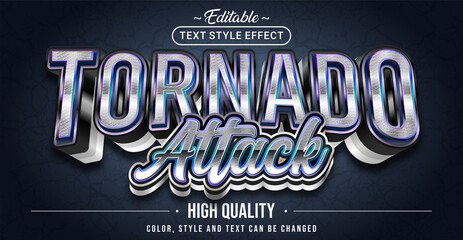 Poster - Editable text style effect - Tornado Attack text style theme.