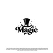 Magic lettering and magician hat logo design