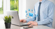 © Ivan - Email marketing and newsletter concept.Contact us by newsletter email and protect your personal information from spam mail concept.Scheme of direct sales in business. List of clients for mailing.